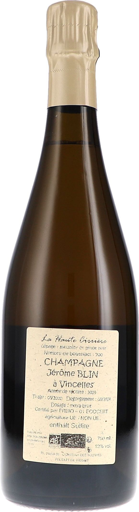 Jérôme Blin La Haute Cirriére, Extra Brut