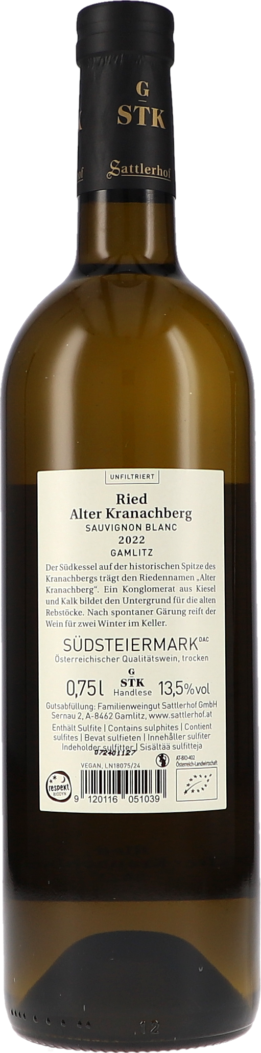 Sattlerhof Ried Alter Kranachberg Sauvignon Blanc Große STK Lage