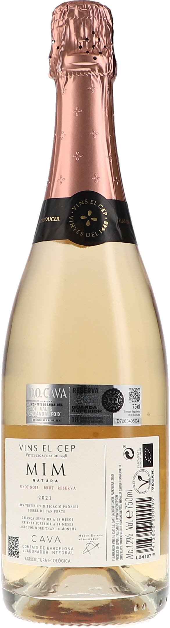 Vins El Cep MIM Natura Pinot Noir Rosat, Brut Reserva
