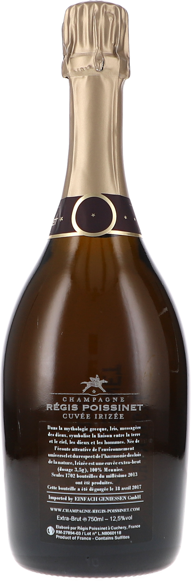 Régis Poissinet Cuvée Irizée Meunier, Extra Brut