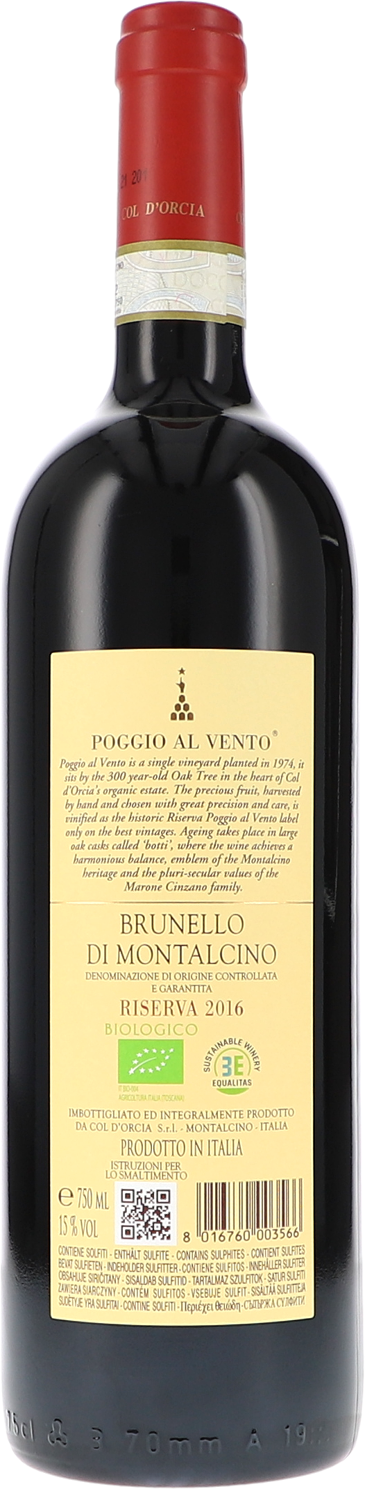 Col d'Orcia Poggio al Vento, Brunello di Montalcino Riserva DOCG