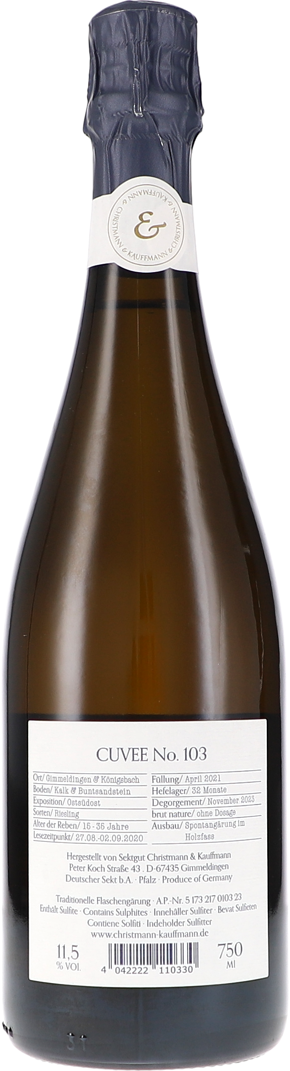 Christmann & Kauffmann Cuvée No. 103, Sekt Brut Nature nan