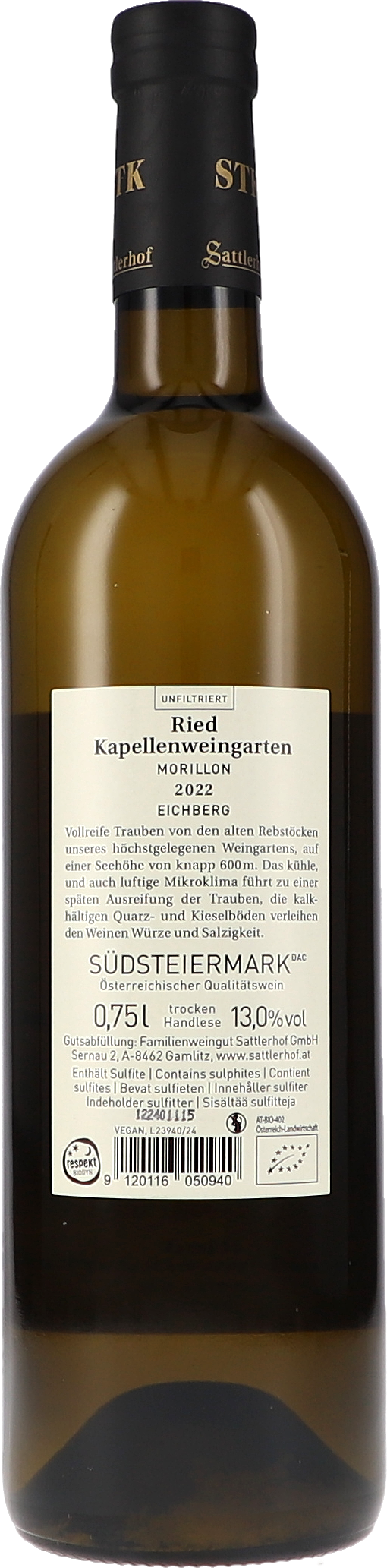 Sattlerhof Ried Kapellenweingarten Morillon DAC